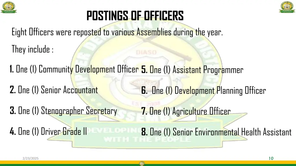 postings of officers