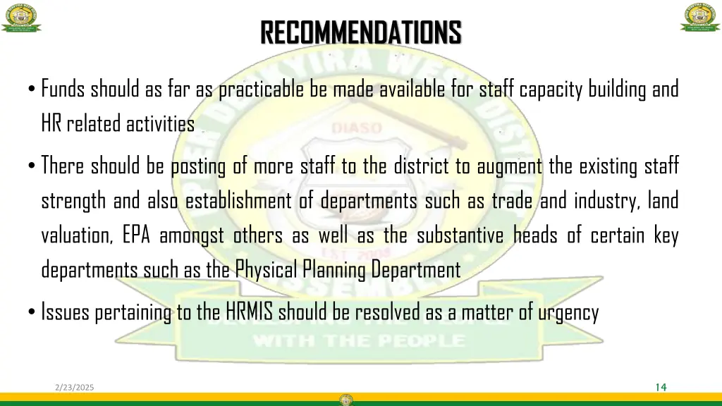 recommendations