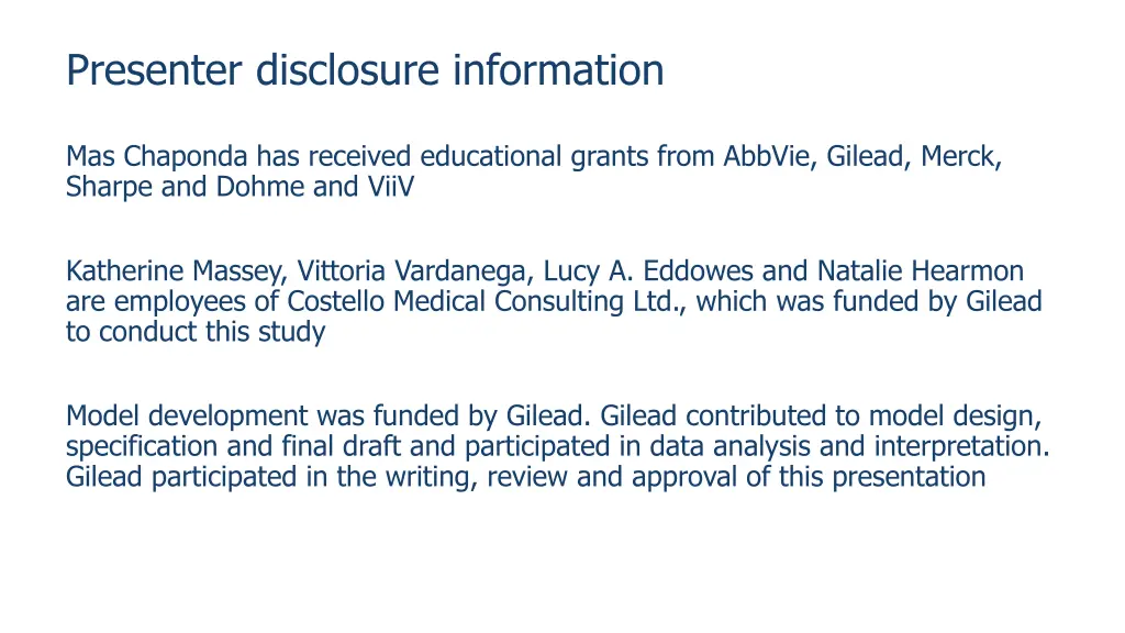 presenter disclosure information