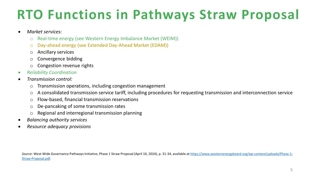 rto functions in pathways straw proposal