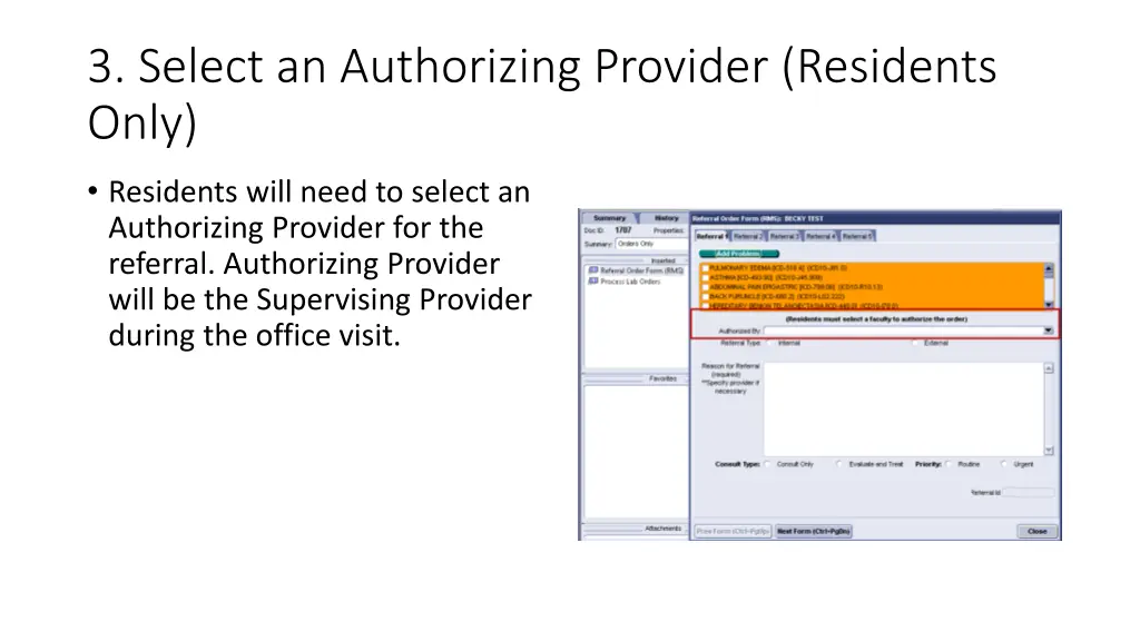 3 select an authorizing provider residents only