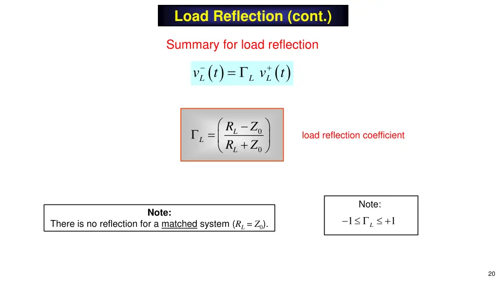 load reflection cont 3