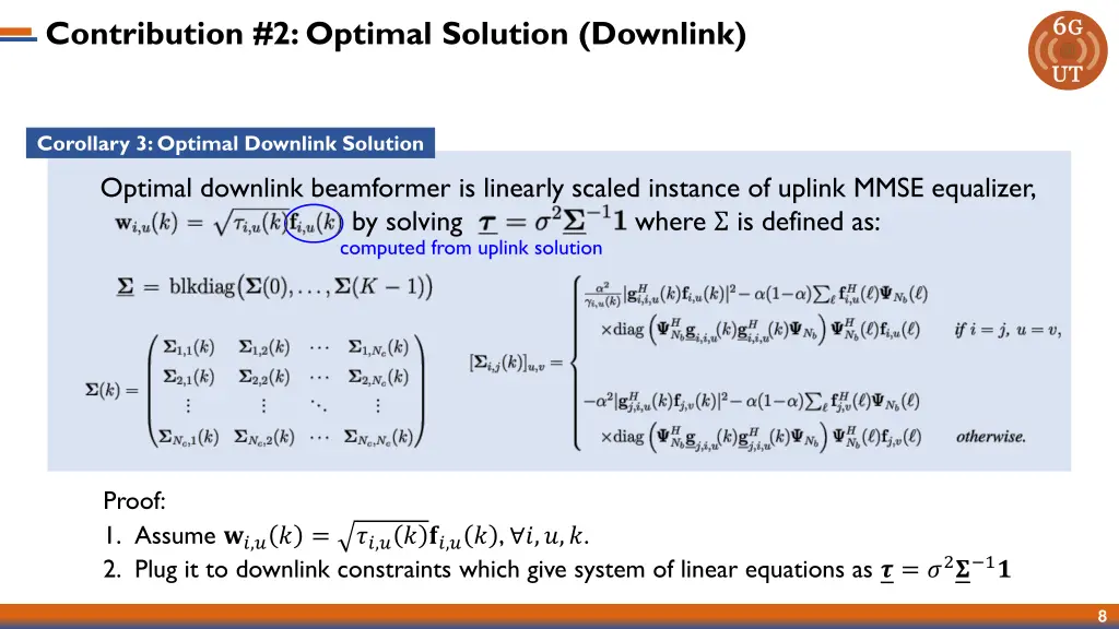 contribution 2 optimal solution downlink