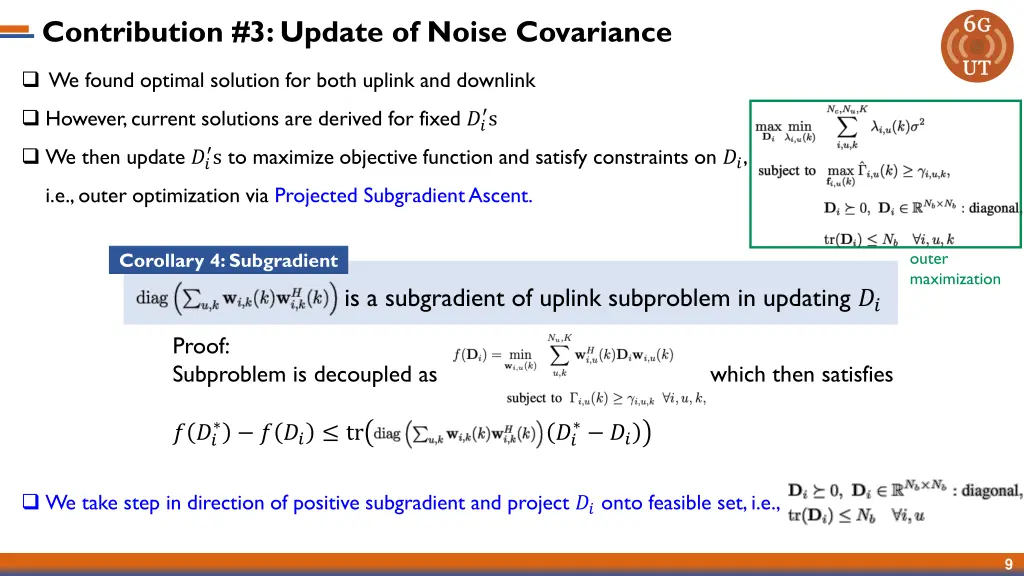 contribution 3 update of noise covariance