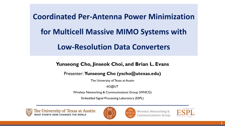 coordinated per antenna power minimization