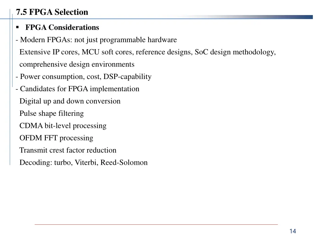 7 5 fpga selection