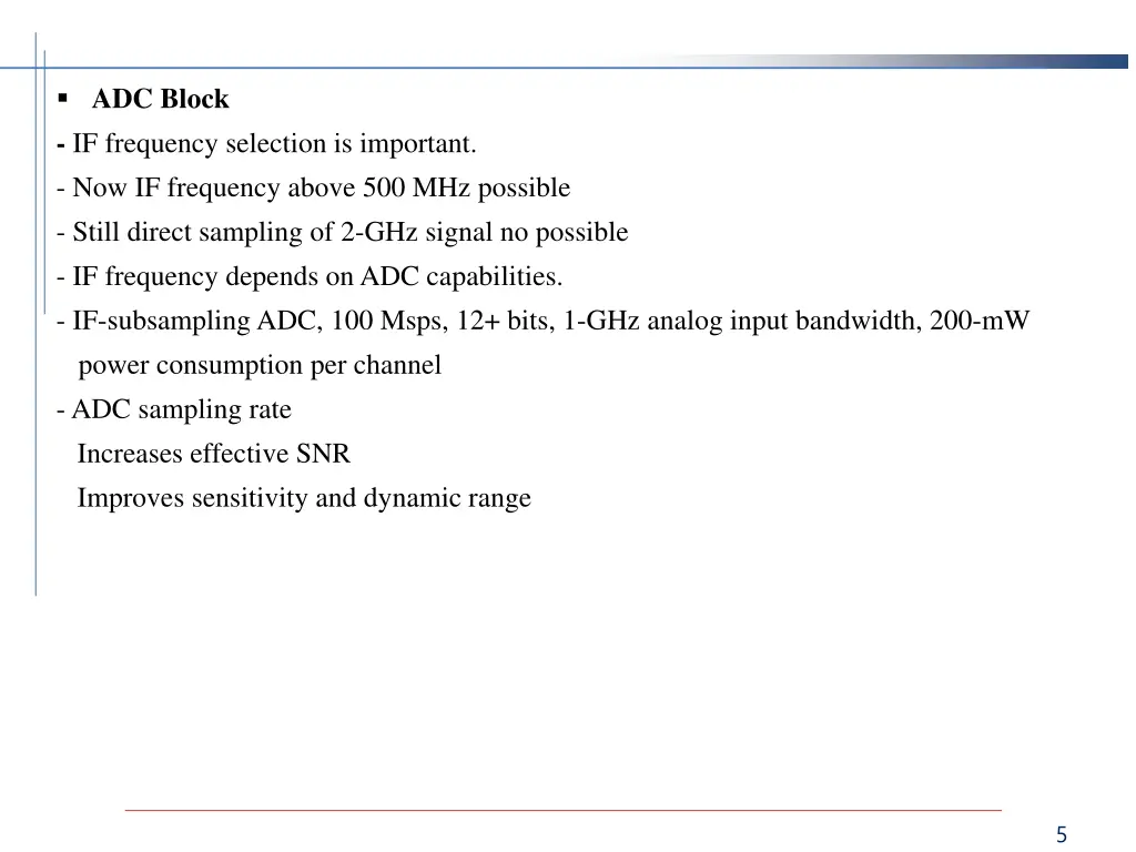 adc block if frequency selection is important