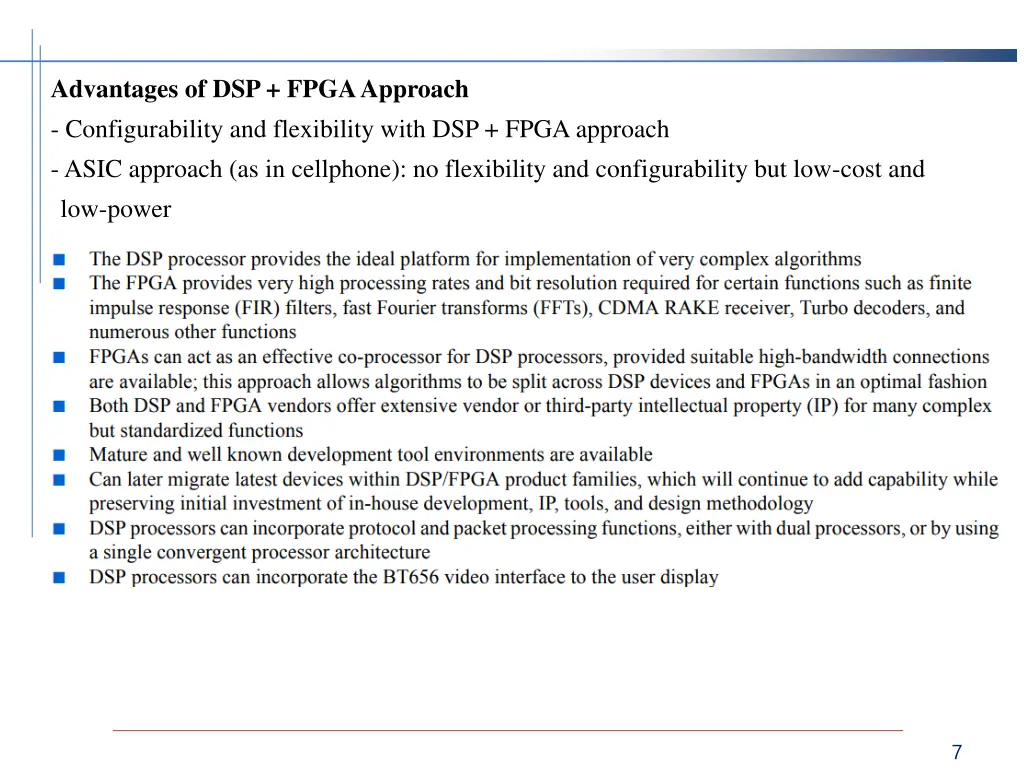 advantages of dsp fpga approach configurability