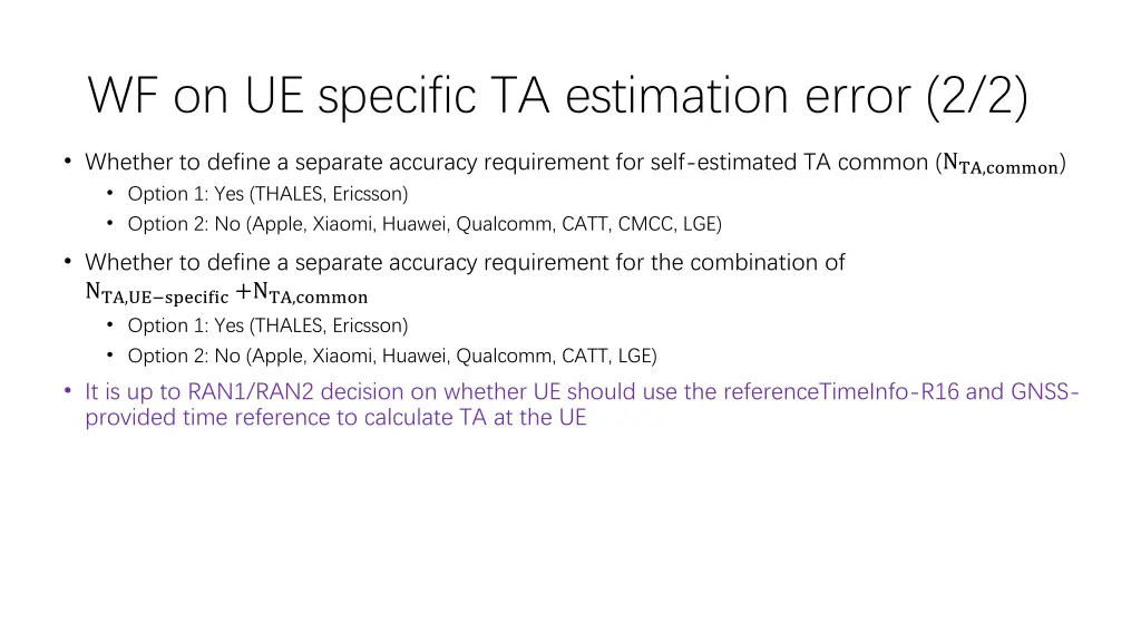wf on ue specific ta estimation error 2 2