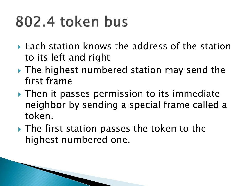 each station knows the address of the station
