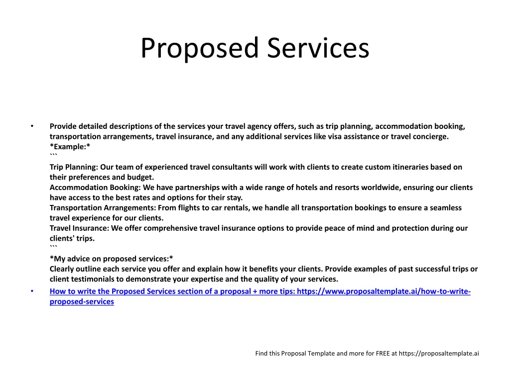 proposed services