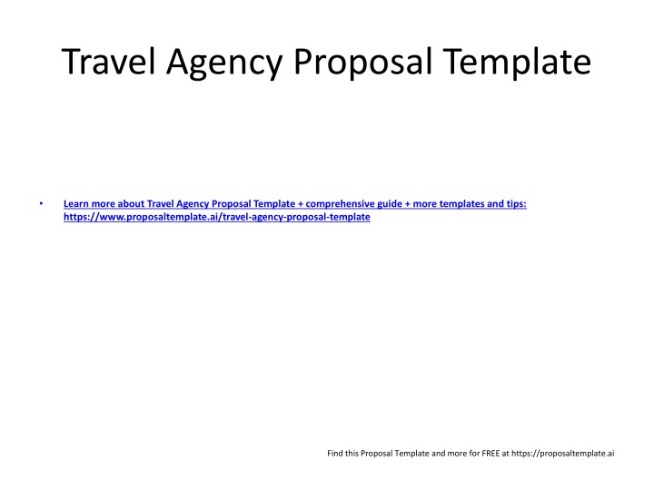 travel agency proposal template