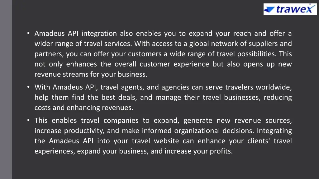 amadeus api integration also enables