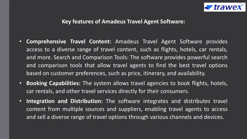 key features of amadeus travel agent software
