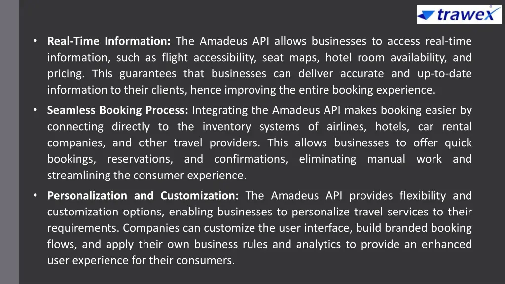 real time information the amadeus api allows