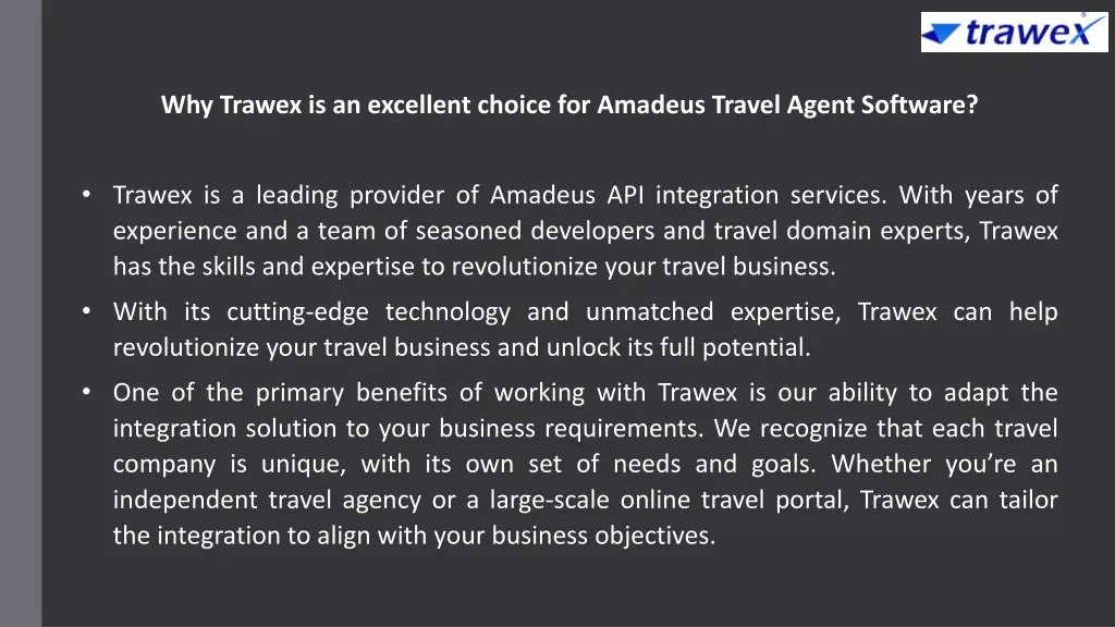 why trawex is an excellent choice for amadeus