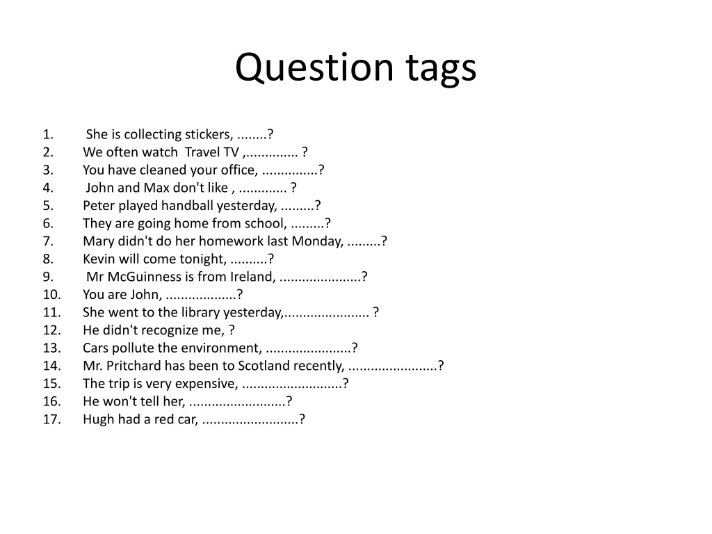 question tags 1