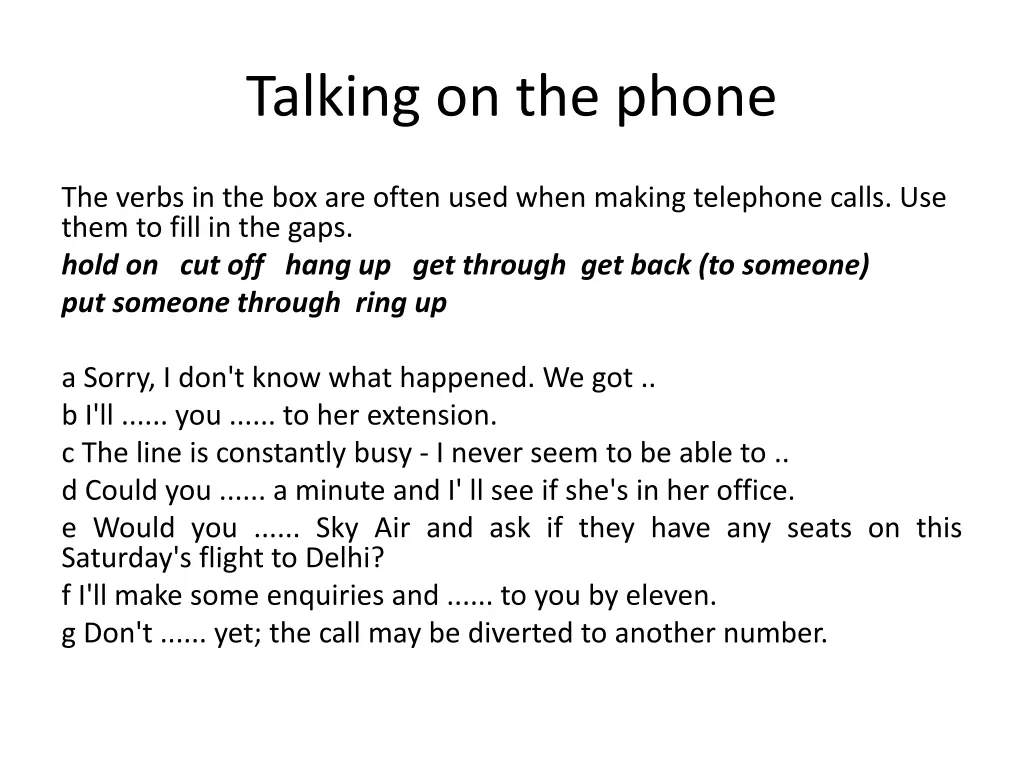 talking on the phone