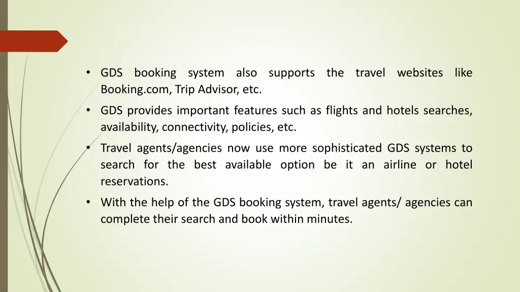 gds booking system also supports the travel