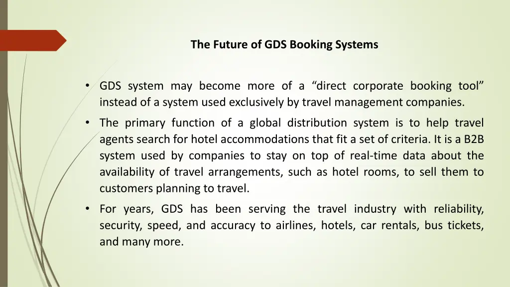 the future of gds booking systems