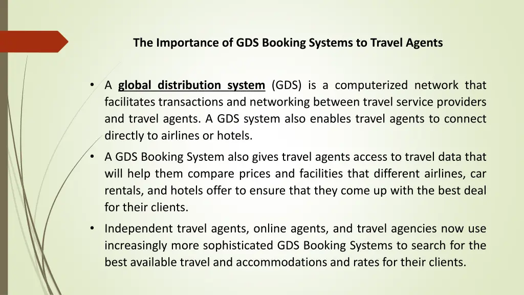the importance of gds booking systems to travel