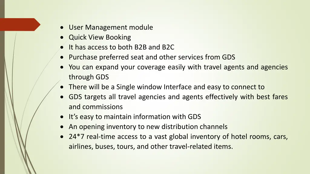 user management module quick view booking