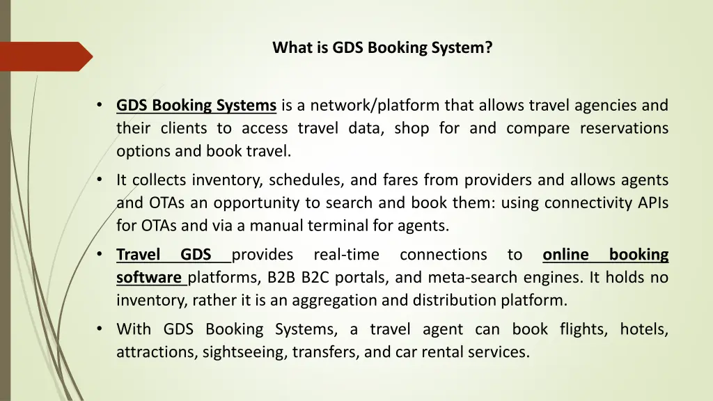 what is gds booking system