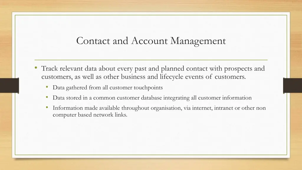 contact and account management