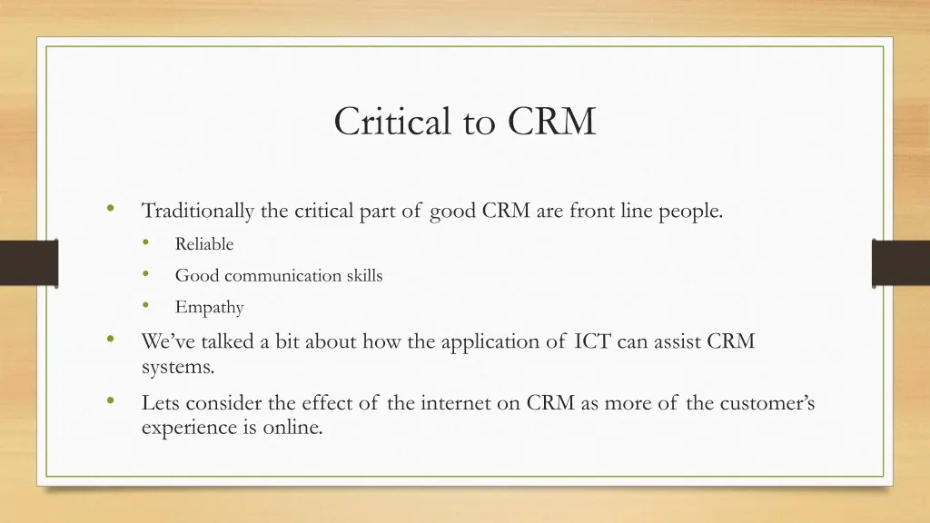 critical to crm