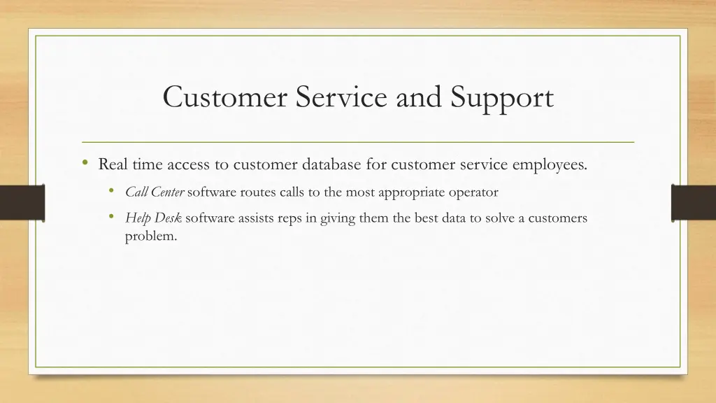 customer service and support