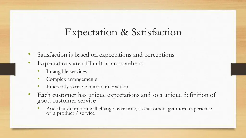 expectation satisfaction