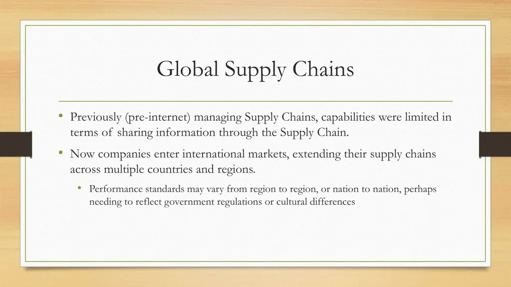 global supply chains