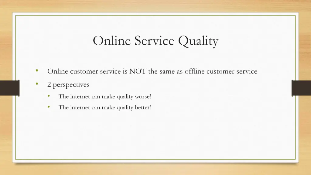 online service quality