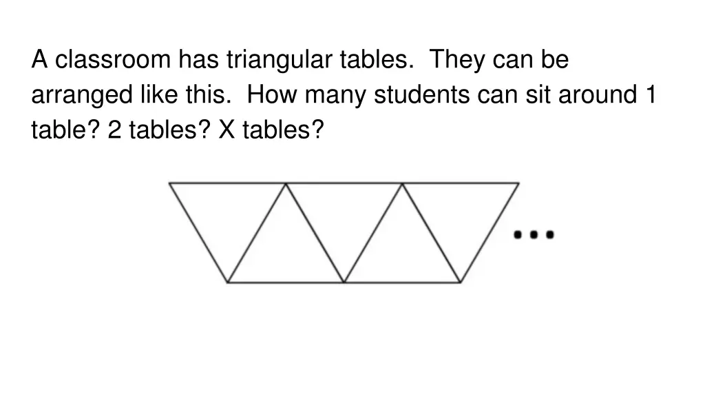 a classroom has triangular tables they 2
