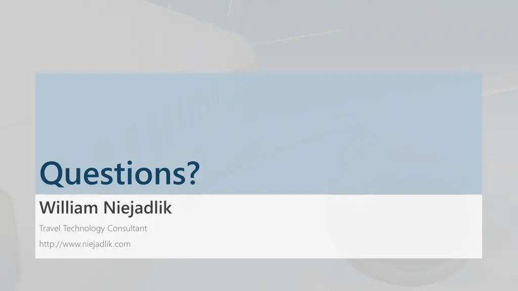 questions william niejadlik travel technology