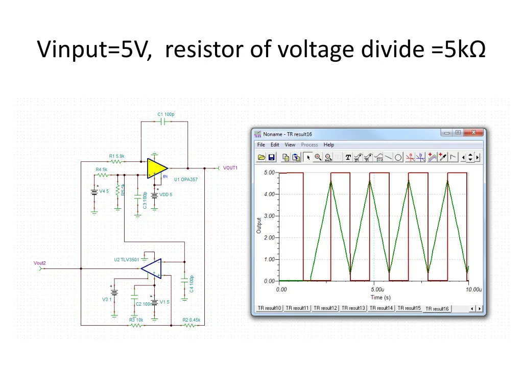 vinput 5v resistor of voltage divide 5k