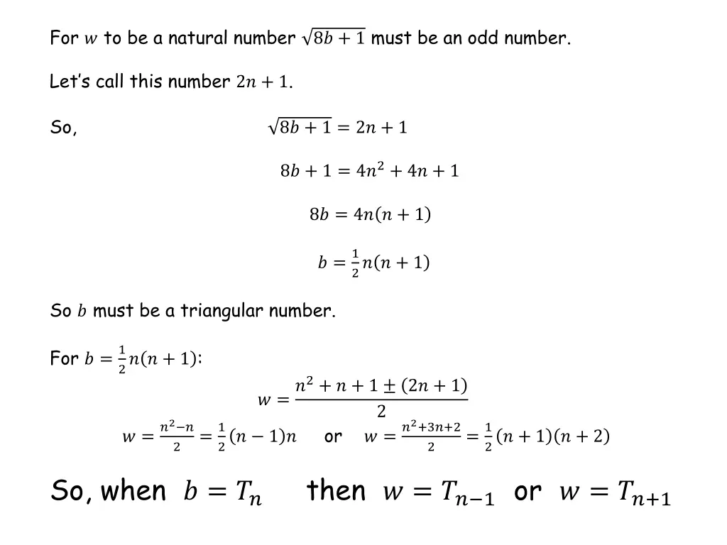 for to be a natural number 8 1 must