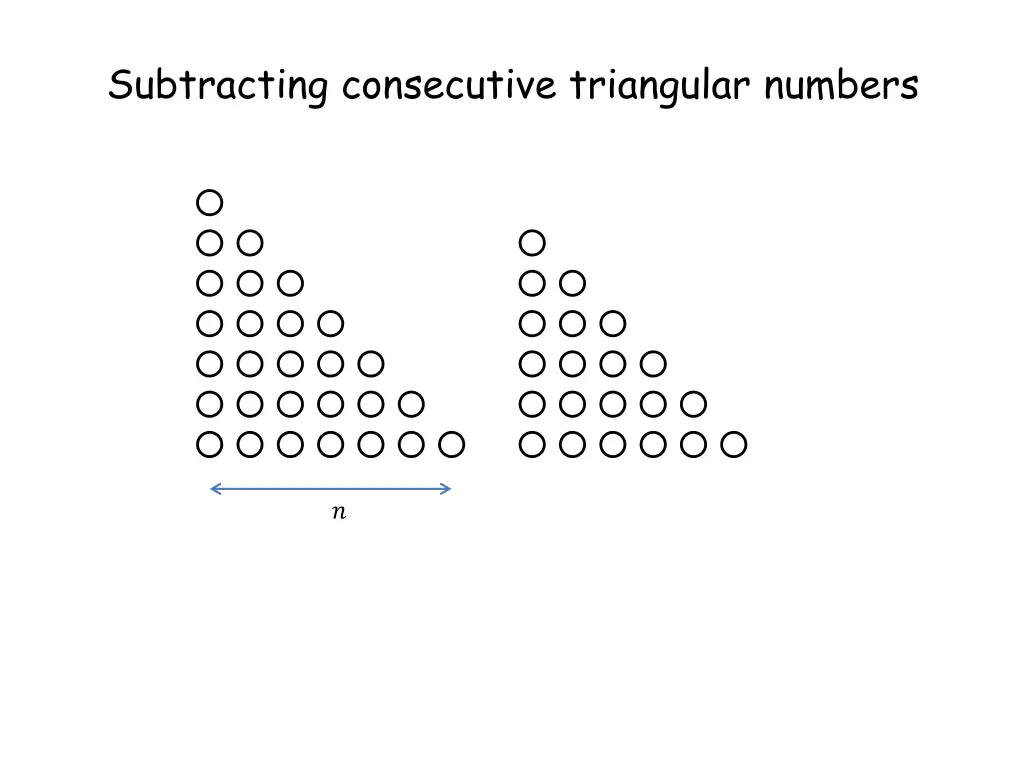 subtracting consecutive triangular numbers
