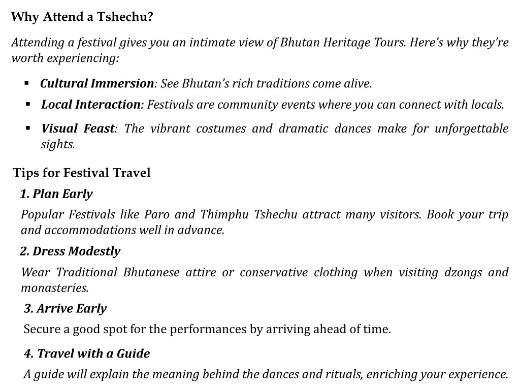why attend a tshechu