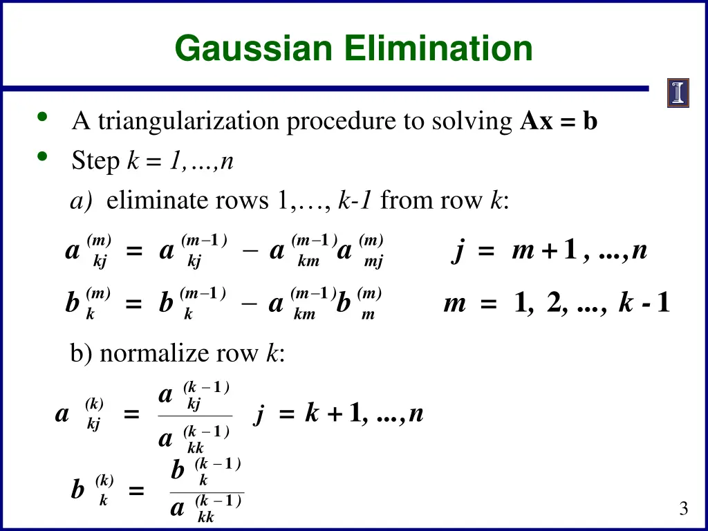 gaussian elimination