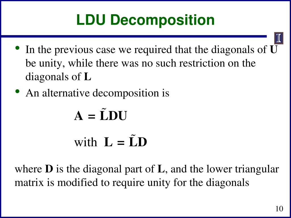 ldu decomposition