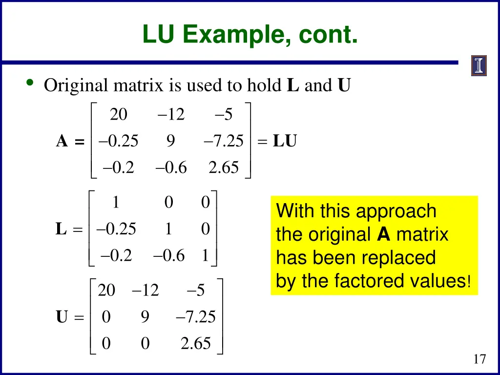 lu example cont 1