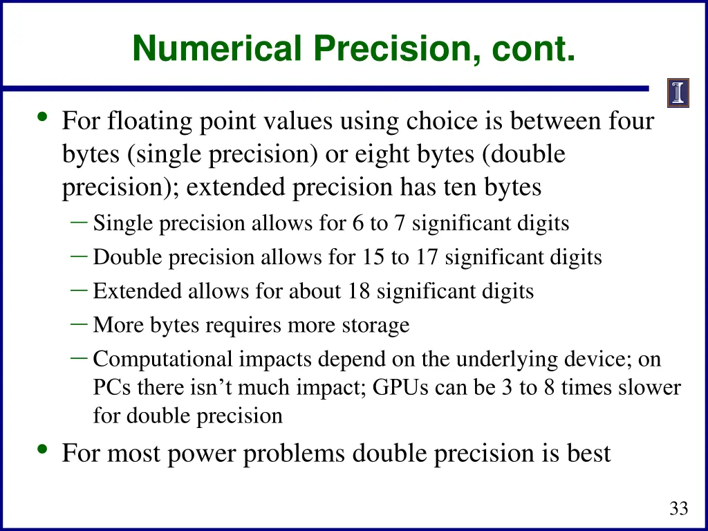numerical precision cont