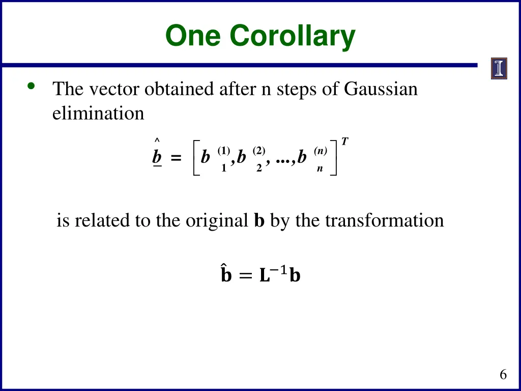 one corollary