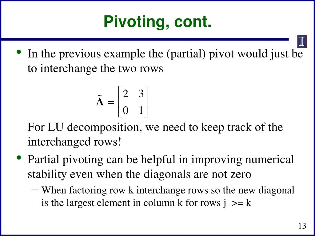 pivoting cont