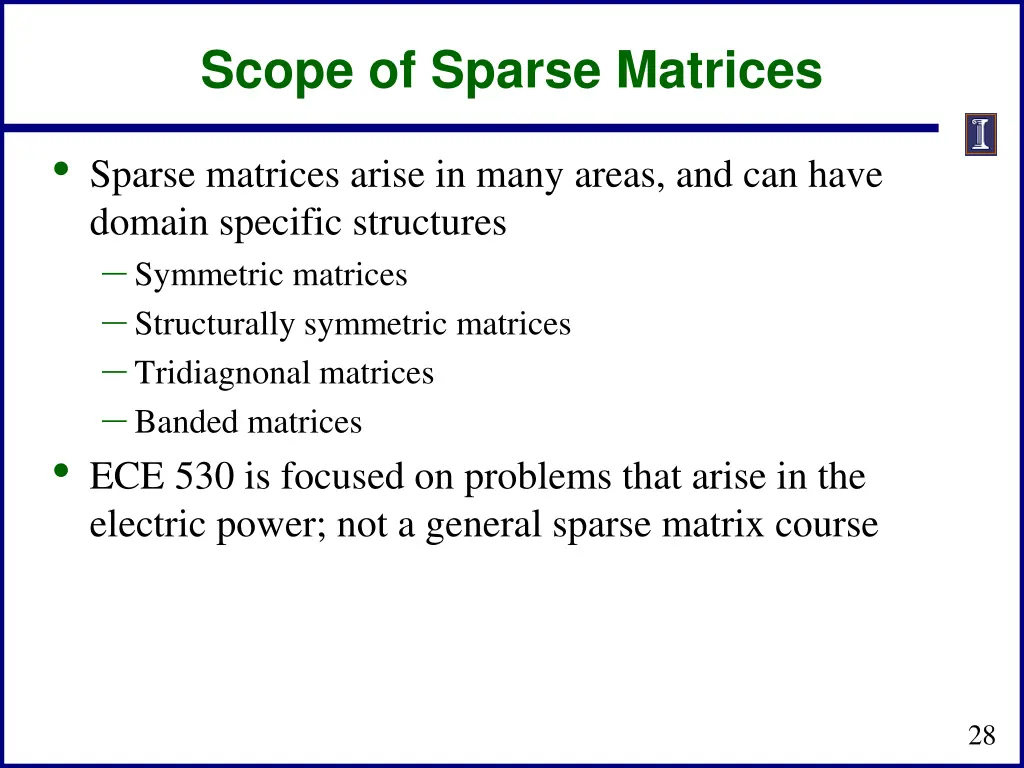 scope of sparse matrices