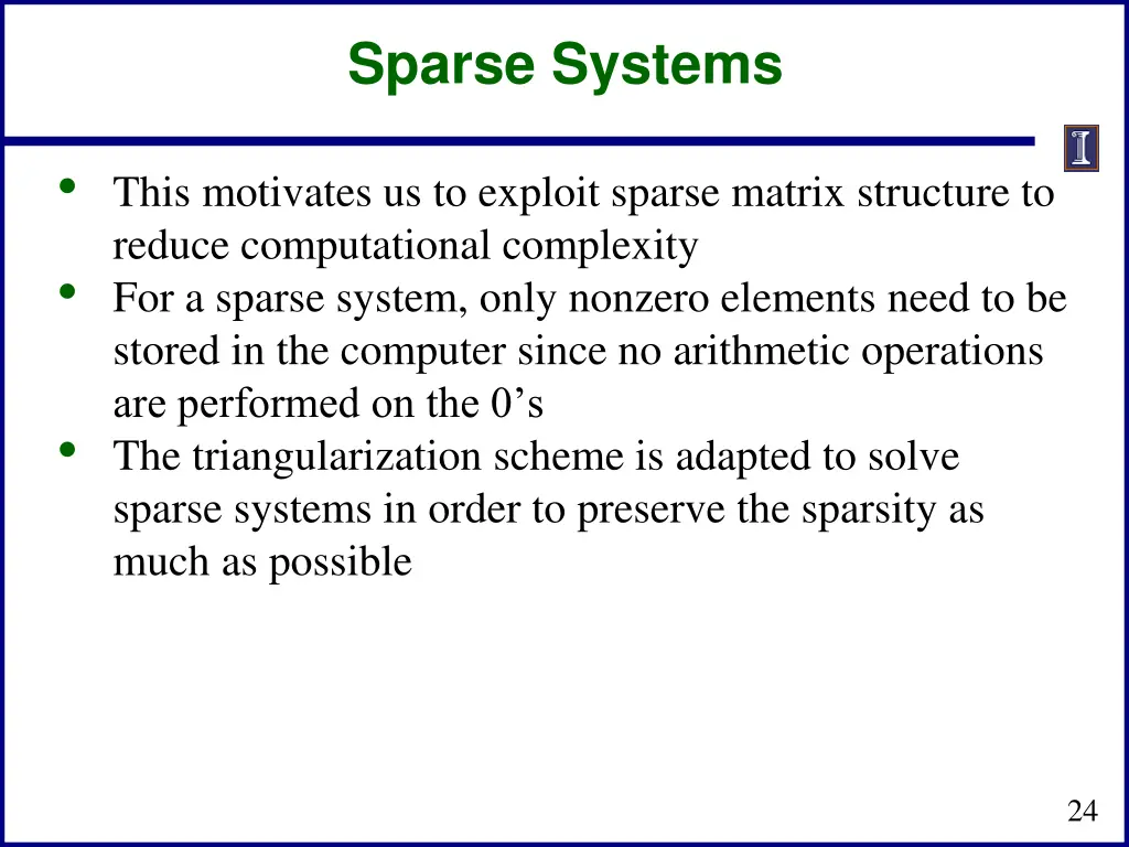 sparse systems