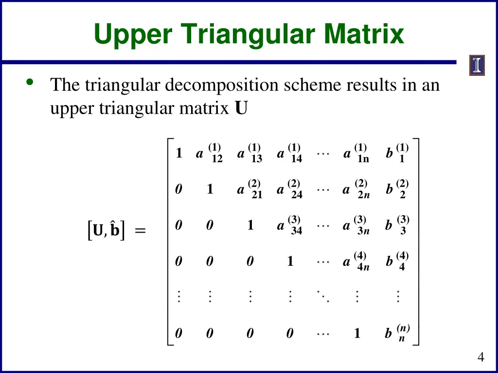 upper triangular matrix