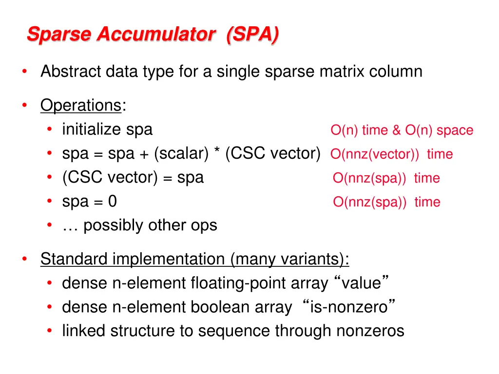 sparse accumulator spa 1