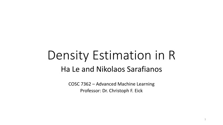 density estimation in r ha le and nikolaos
